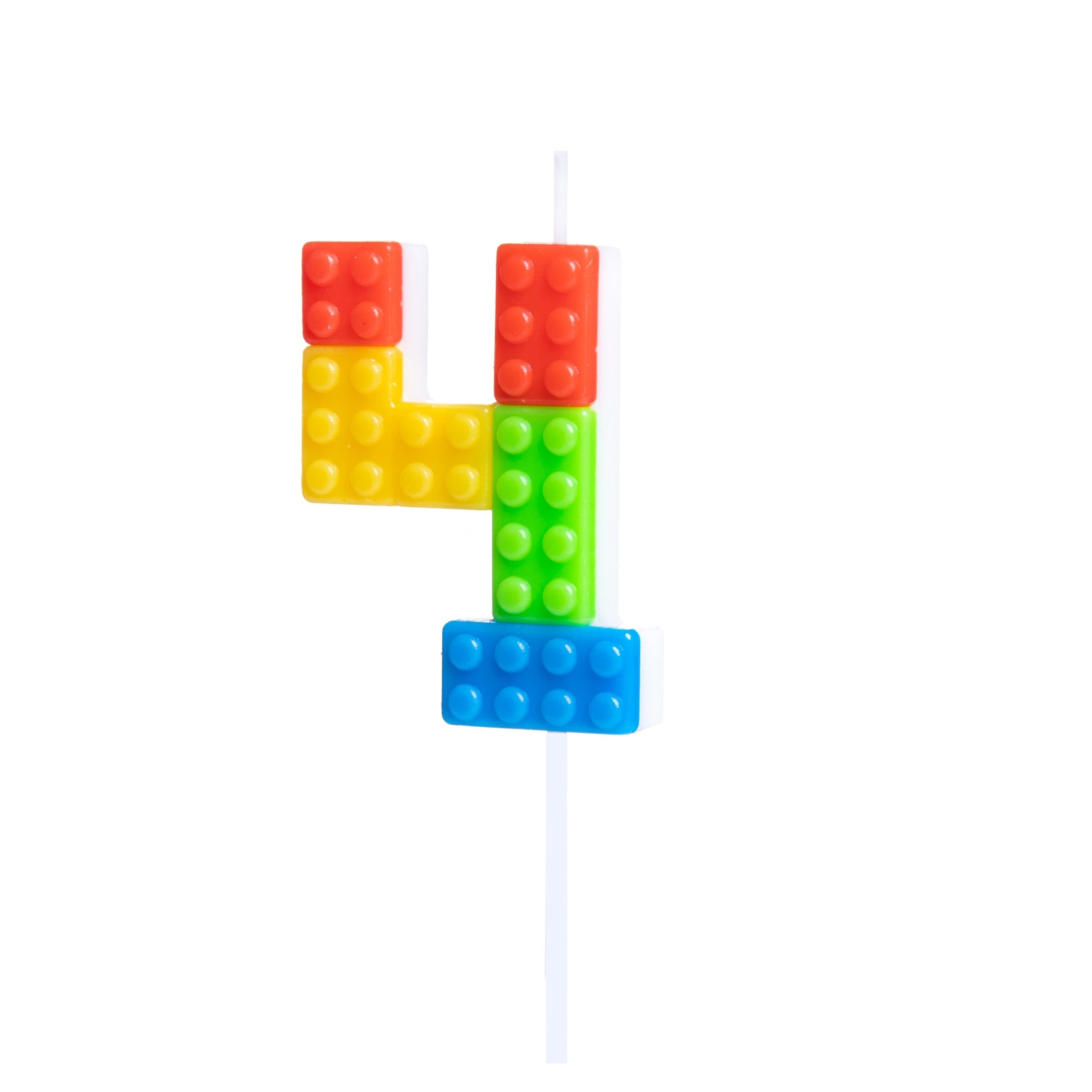 lego gimtadienio žvakutė 4 Lego Birthday Candle "4"