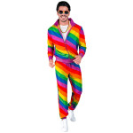 Vaivorykštės spalvų sportinis kostiumas