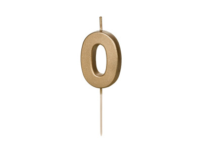 Auksinė gimtadienio žvakutė "0"