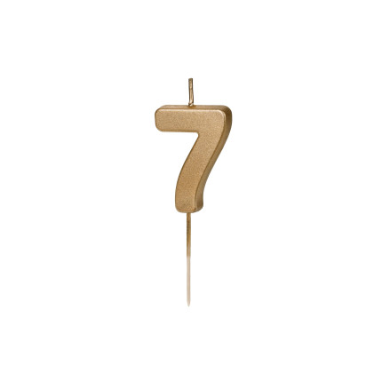 Auksinė gimtadienio žvakutė "7"