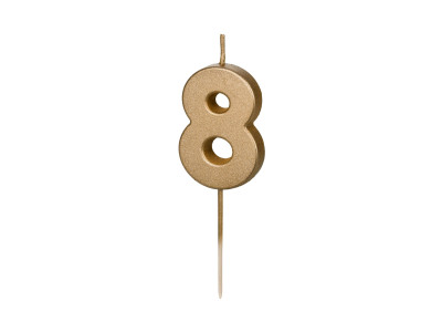 Auksinė gimtadienio žvakutė "8"
