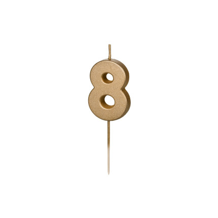 Auksinė gimtadienio žvakutė "8"