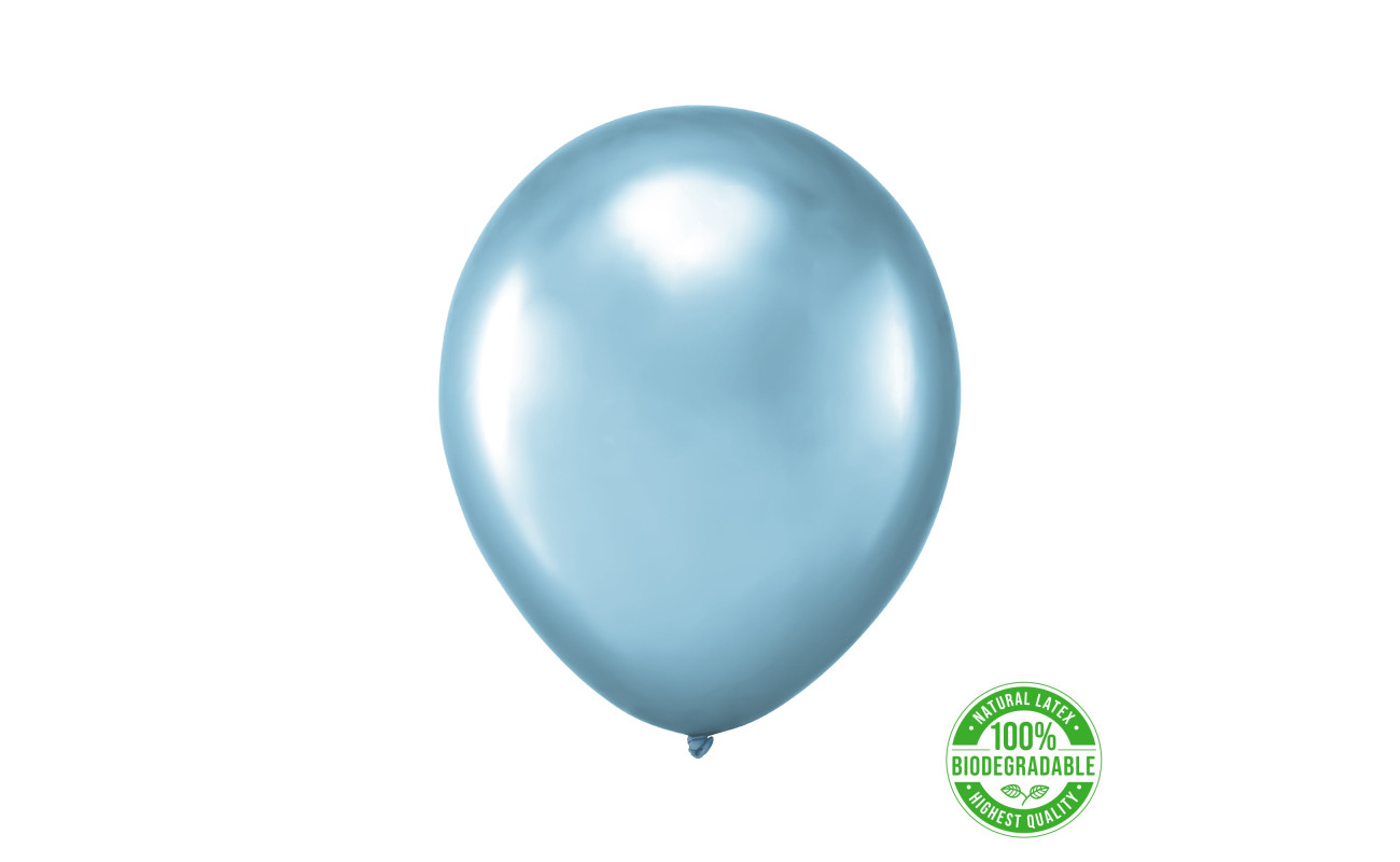 Eco balionas, chromuotas mėlynas (30 cm)