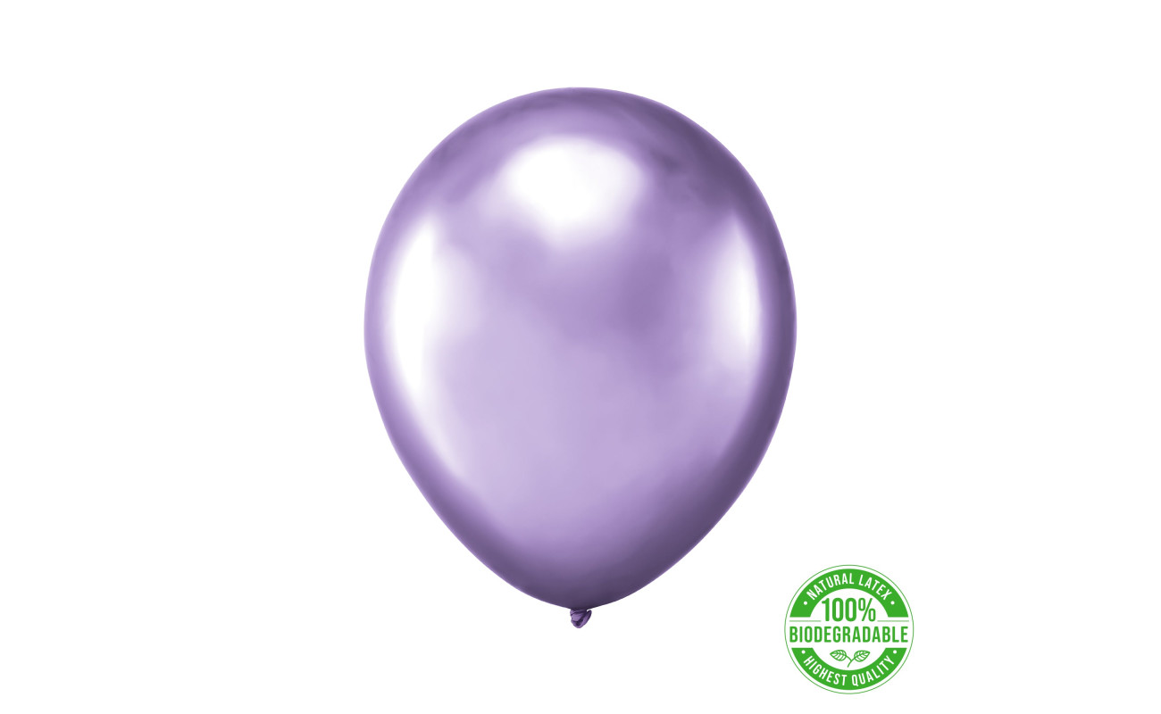 Eco balionas, chromuotas violetinis (30 cm)