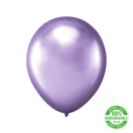 Eco balionas, chromuotas violetinis (30 cm)