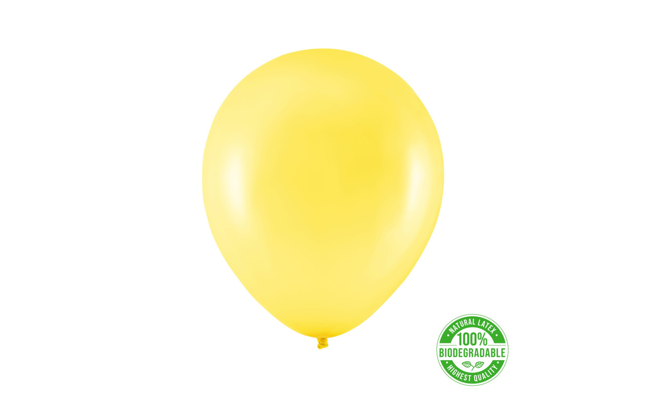 Eco balionas, metalizuotas geltonas (30 cm)
