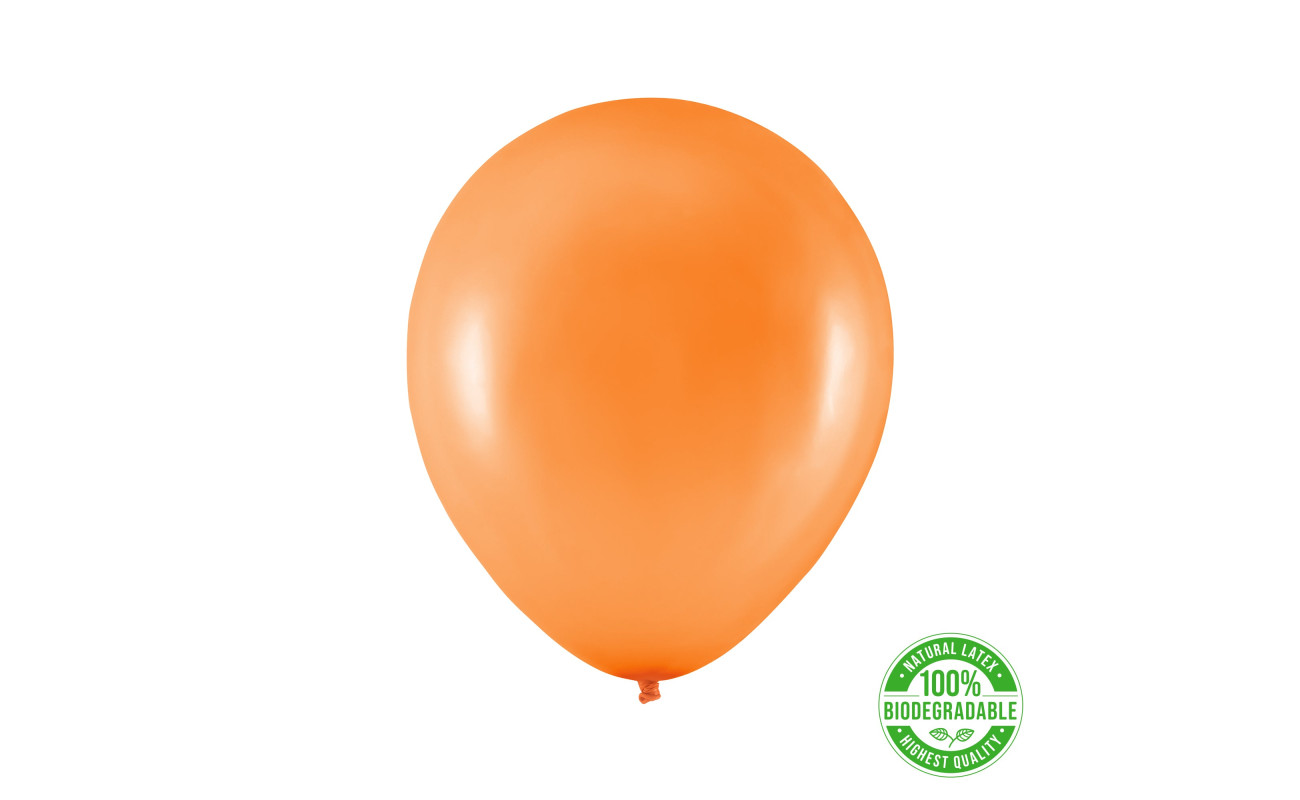 Eco balionas, metalizuotas oranžinis (30 cm)