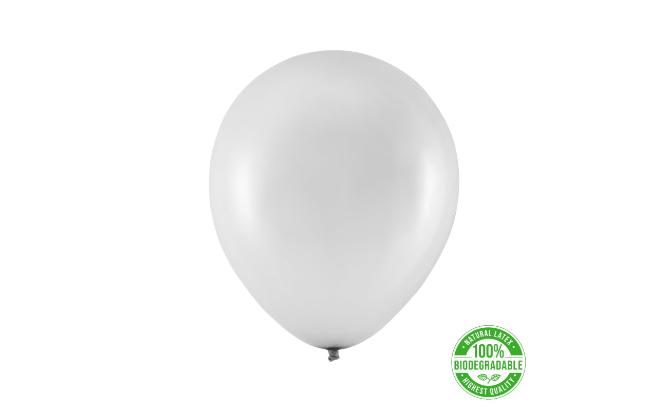 Eco balionas, metalizuotas sidabrinis (30 cm)