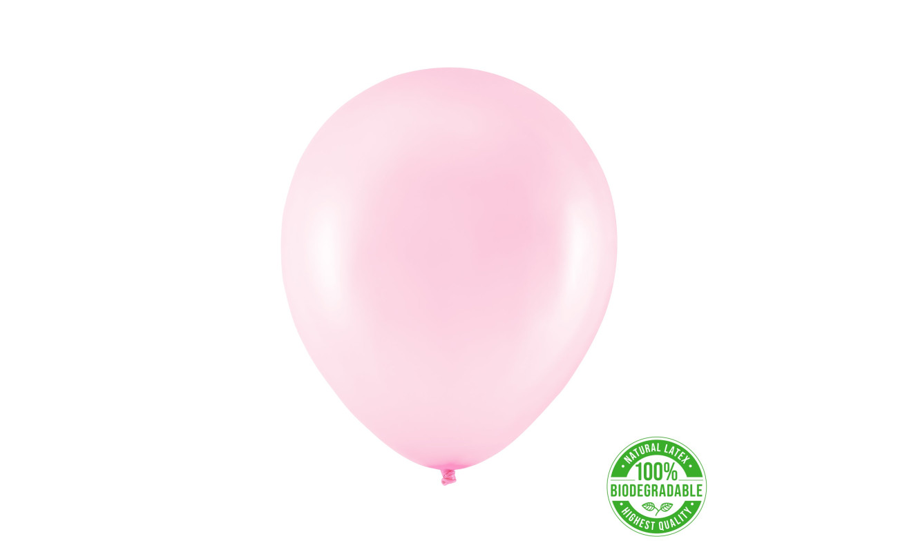 Eco balionas metalizuotas, šviesiai rožinis (30 cm)