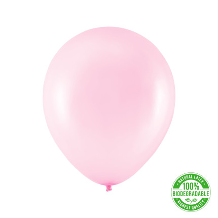Eco balionas metalizuotas, šviesiai rožinis (30 cm)