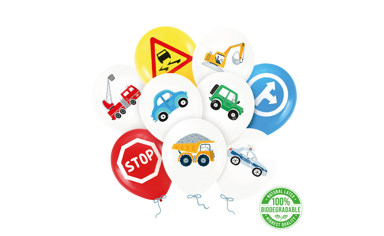 Eco balionų rinkinys Automobiliai (9 vnt.)