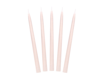 Ilgos stalo žvakės Kreminės spalvos (24cm/10vnt)