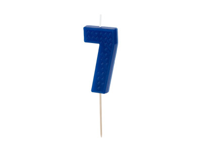 Mėlyna gimtadienio žvakutė "7"