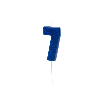 Mėlyna gimtadienio žvakutė "7"