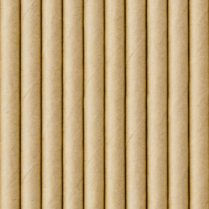 Natūralios spalvos popieriniai šiaudeliai (10 vnt./19,5 cm)