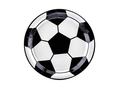 Popierinės lėkštutės Futbolo kamuolys (6 vnt./18 cm)