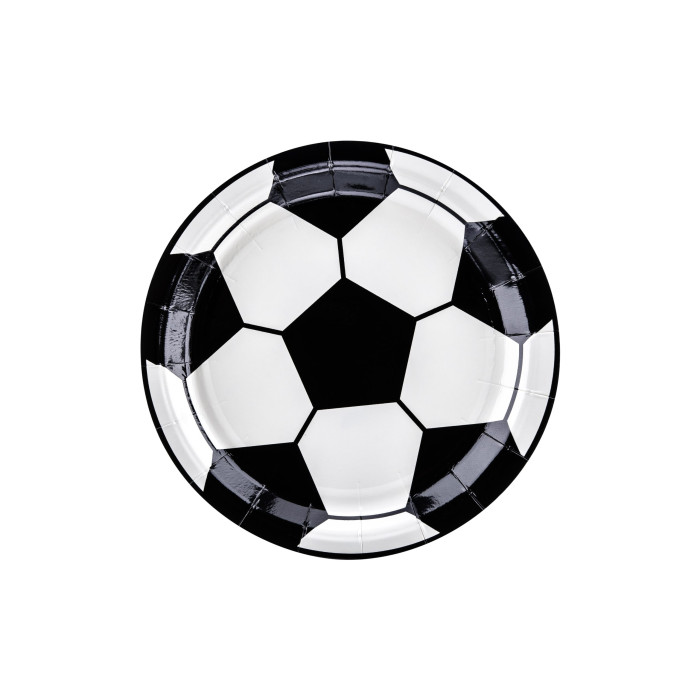 Popierinės lėkštutės Futbolo kamuolys (6 vnt./18 cm)