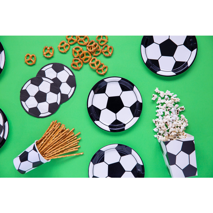 Popierinės lėkštutės Futbolo kamuolys (6 vnt./18 cm)