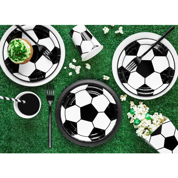 Popierinės lėkštutės Futbolo kamuolys (6 vnt./18 cm)