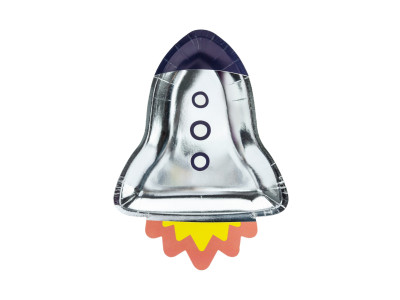 Popierinės lėkštutės Kosmoso raketa (6 vnt./21.5x29.5cm)