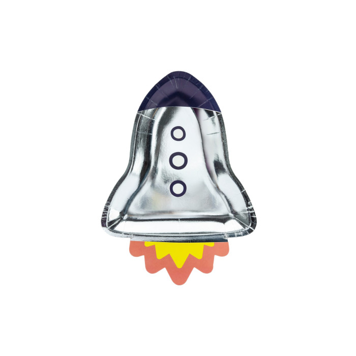 Popierinės lėkštutės Kosmoso raketa (6 vnt./21.5x29.5cm)