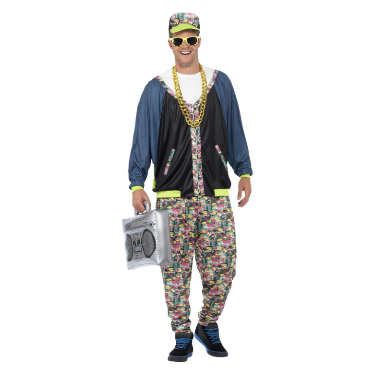 Raštuotas 80-ųjų reperio kostiumas