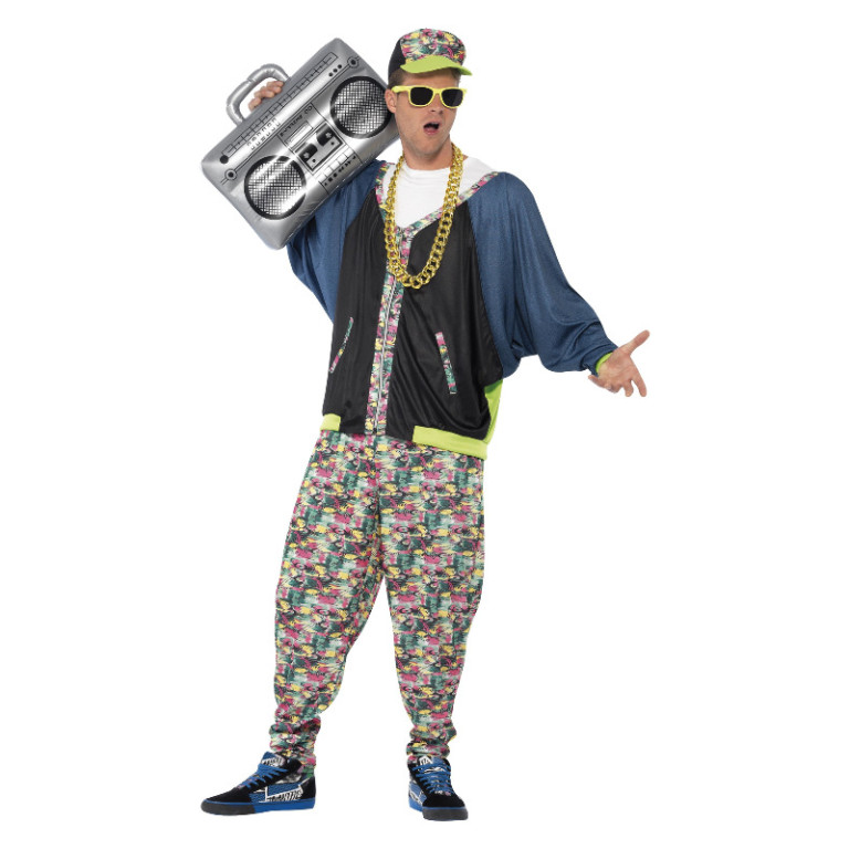 Raštuotas 80-ųjų reperio kostiumas