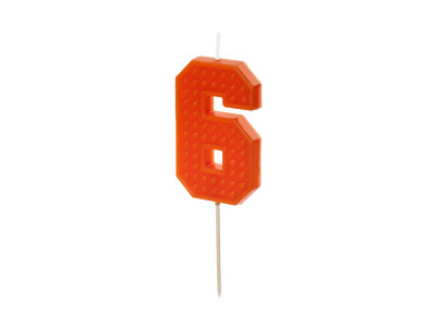 Raudona gimtadienio žvakutė "6"