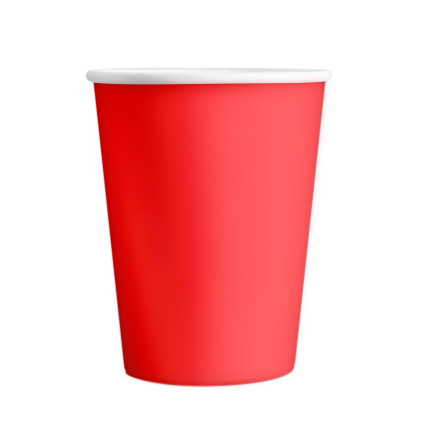 Raudoni vienkartiniai puodeliai (6 vnt/ 220 ml)