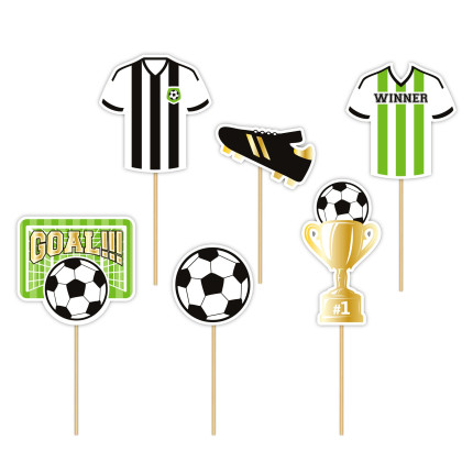 Smeigtukai - dekoracijos Futbolas (6 vnt.)