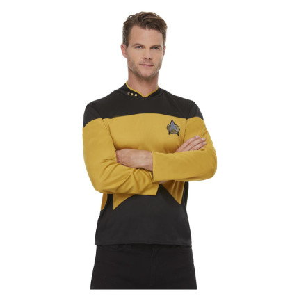 Star Trek futuristiniai geltoni marškinėliai vyrams