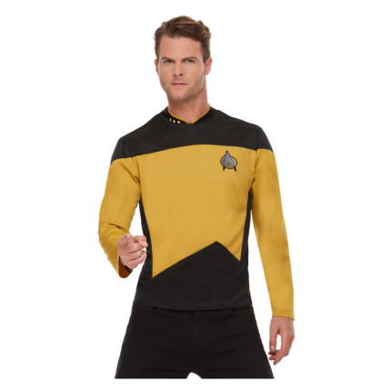 Star Trek futuristiniai geltoni marškinėliai vyrams