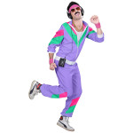 Violetinis 80-ųjų sportinis kostiumas