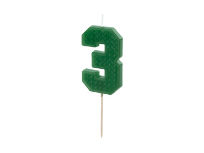 Žalia gimtadienio žvakutė "3"