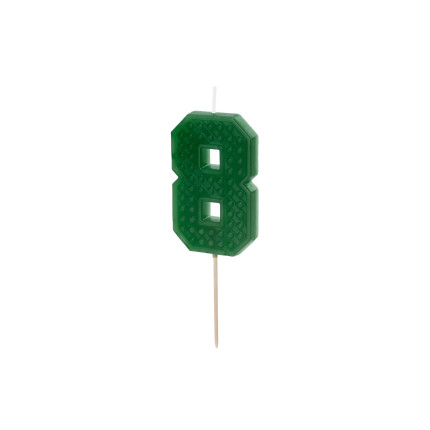 Žalia gimtadienio žvakutė "8"