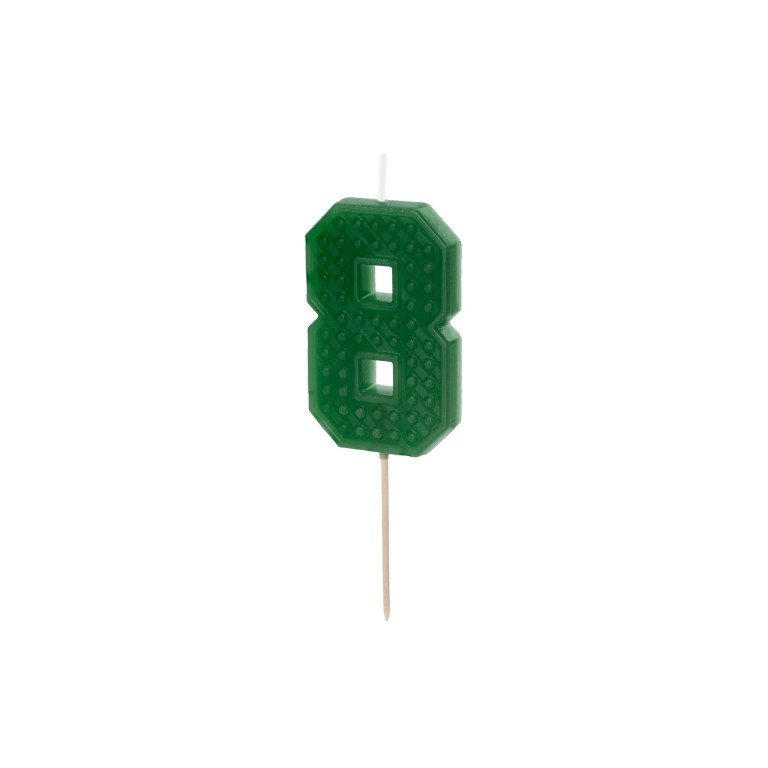 Žalia gimtadienio žvakutė "8"